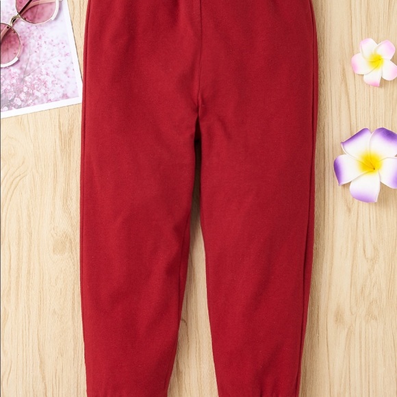 NWOT Girls Floral Dress and Pant Set. Size: 4-5T Color:Red - Picture 6 of 7